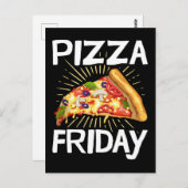 Carte Postale Vendredi Pizza Foodie (Devant / Derrière)
