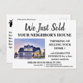Carte Postale Vendu juste vente immobilier (Devant / Derrière)
