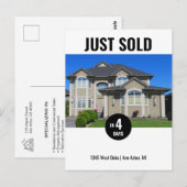 Carte Postale Vendu Logo Marketing immobilier (Devant / Derrière)