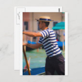 Carte Postale Venetian Gondolier (Devant / Derrière)