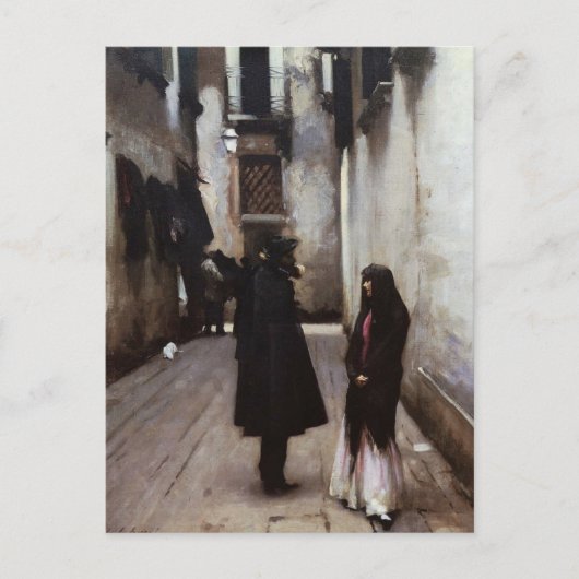 Carte Postale Venetian Street peinture d'art fine John Sargent (Devant)