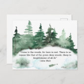 Carte Postale Venez au Bois Muir Citation Forêt  (Devant / Derrière)