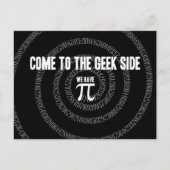 Carte Postale Venez au côté Geek pour Pi (Devant)