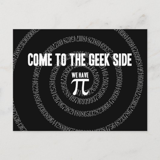 Carte Postale Venez au côté Geek pour Pi (Devant)