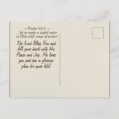 Carte Postale Venez en sa présence avec Thanksgiving, Bible (Dos)