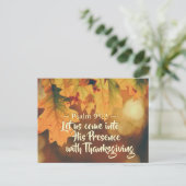 Carte Postale Venez en sa présence avec Thanksgiving, Bible (Debout devant)