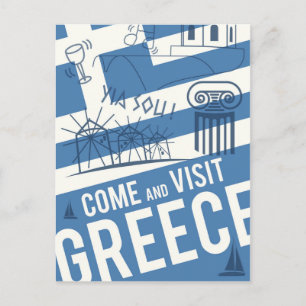 Carte Postale Venez visiter la Grèce