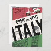 Carte Postale Venez visiter l'Italie (Devant / Derrière)