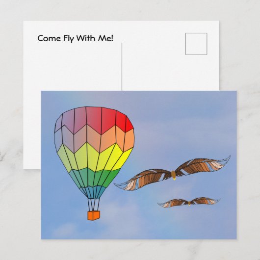 Carte postale - Venez voler avec moi (Devant / Derrière)