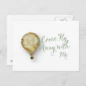 Carte Postale Venez vous envoler avec mon ballon à air (Devant / Derrière)