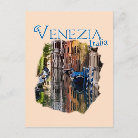 Carte Postale Venezia, Italie : Canal coloré (Devant)