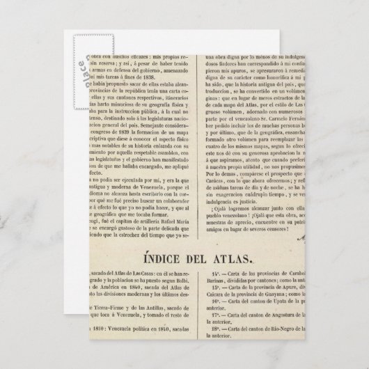 Carte Postale Venezuela (Devant / Derrière)