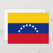 Carte Postale Venezuela : drapeau patriotique vénézuélien (Devant / Derrière)