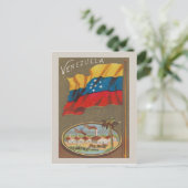 Carte Postale Venezuela vintage avec drapeau (Debout devant)