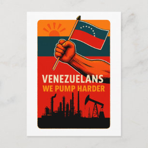 Carte Postale Vénézuéliens Nous Pompons Plus Fort Drapeau Pétrol