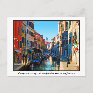 Carte Postale Venice Alley avec Citation d'amour