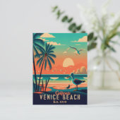 Carte Postale Venice Beach California Sunset Souvenirs 1950 (Debout devant)