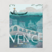 Carte Postale venice Italie Gondola voyage vacances rétro post (Devant)