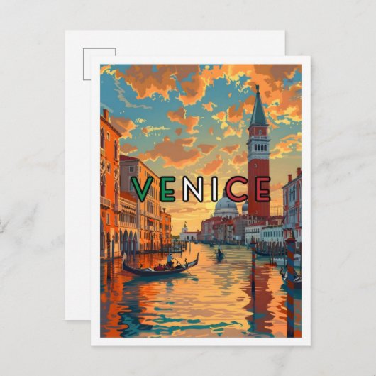 Carte Postale Venice Italie Vintage voyage d'art (Devant / Derrière)