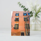 Carte Postale Venise Canal Vie Architecture Fleur Boîte (Debout devant)