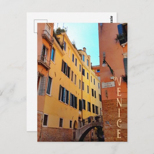 Carte Postale Venise Canal Vivant Architecture Jardins sur le to (Devant / Derrière)