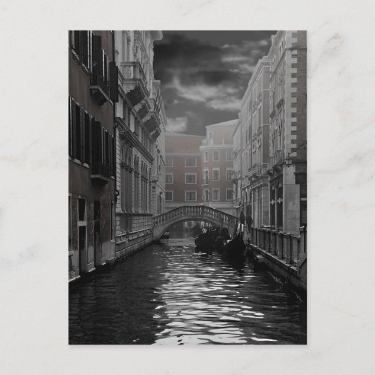 Carte Postale Venise en noir et blanc (Devant)