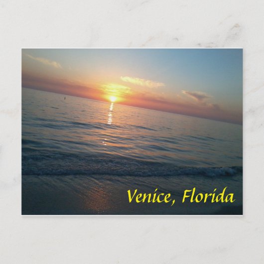 Carte Postale Venise, Floride plage au coucher du soleil (Devant)
