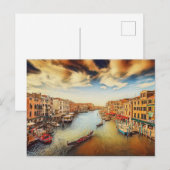 Carte Postale Venise grand canal avec gondoles (Devant / Derrière)