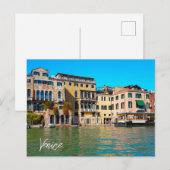 Carte Postale Venise Grand Canal Maisons de style vénitien (Devant / Derrière)