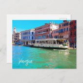 Carte Postale Venise Grand Canal Water Bus (Devant / Derrière)