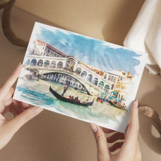 Carte Postale Venise, Italie - Aquarelle