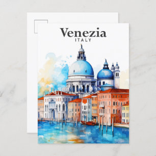 Carte Postale Venise Italie Aquarelle Peinture Voyage