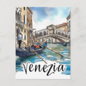 Carte Postale Venise Italie Aquarelle Peinture Voyage (Devant)