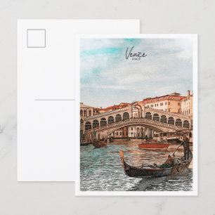 Carte Postale Venise Italie Belle couleur Sketch Paysage