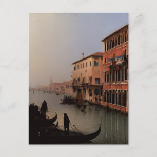 Carte Postale Venise Italie Canal et Gondolas Peinture