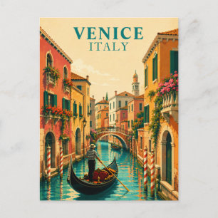 Carte Postale Venise Italie Canal Vénitien Gondole Souvenir
