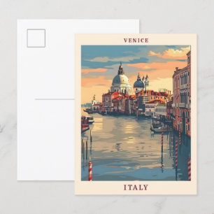 Carte Postale Venise Italie Élégant Vintage voyage d'art