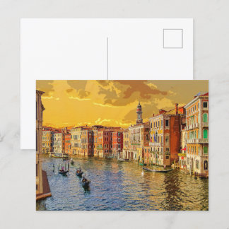 Carte Postale Venise Italie Gondole Voie navigable Bâtiment #15