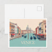 Carte Postale Venise Italie Pastel Voyage Design (Devant / Derrière)