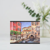Carte Postale Venise Italie Stylo & Lavis Aquarelle (Debout devant)