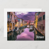 Carte Postale Venise Italie Texte et Image de modèle (Devant / Derrière)