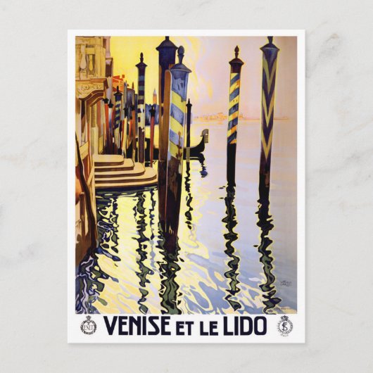 Carte Postale Venise Lido Italie voyage millésime (Devant)