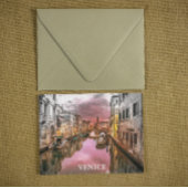 Carte Postale Venise romantique Italie Gondola Vue ville