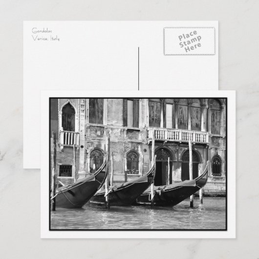 Carte postale Vénitienne Gondolas (Devant / Derrière)