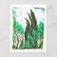 Vent dans la peinture des arbres