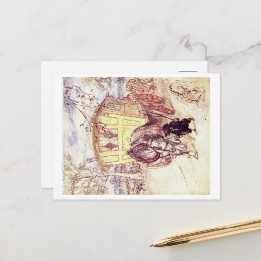 Carte postale Vent dans les saules (Devant/Arrière en situation)