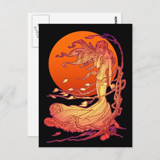 Carte Postale Vent d'Halloween (Devant / Derrière)