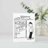Carte Postale Vente d'amorçage de voiture à Scrapyard Cartoon (Debout devant)