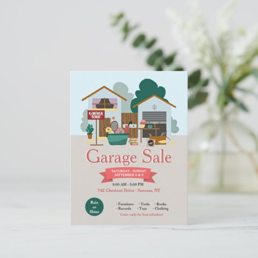Carte postale Vente de garage (Debout devant)
