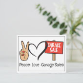 Carte postale Vente de garage Paix, Amour (Debout devant)